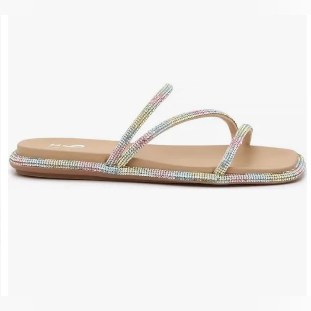 Mix No. 6 Moirea Rhinestone Embellished Sandals - Size 6.5